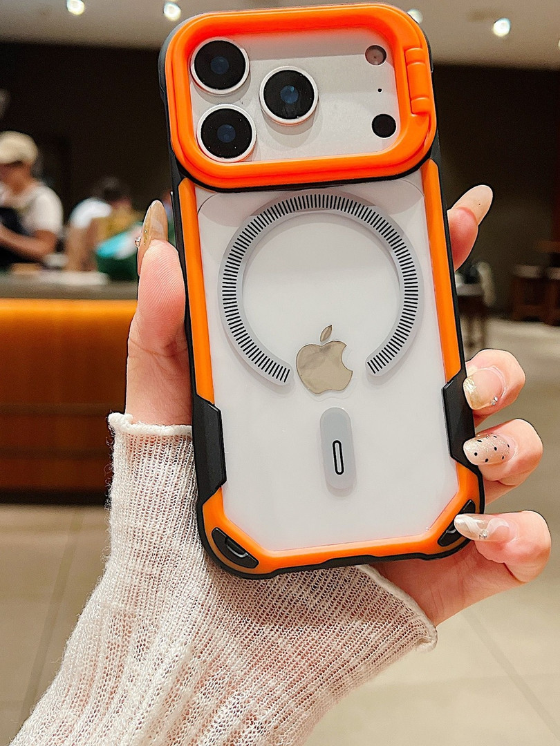 Phone accessories Luxury Kase iPhone 17 Pro Shockproof Transparent Cover Rotating Kickstand Ring